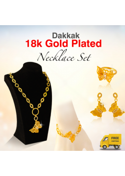 Dakkak Fashion 18K Gold Plated Butterfly Design Long Necklace Set, DK07